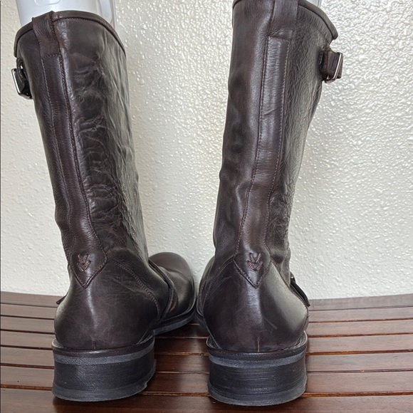 John Varvatos Rich Brown Leather Buckle Boots NWOT - Picture 5 of 6